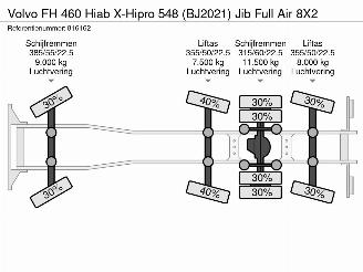 Volvo FH 460 Hiab X-Hipro 548 (BJ2021) Jib Full Air 8X2 picture 53